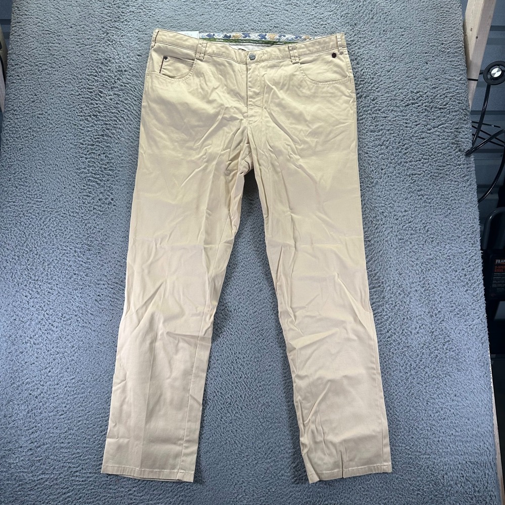 Meyer Diego Pant Mens 42x33 Beige Cotton Chino Straight Preppy Career Stretch